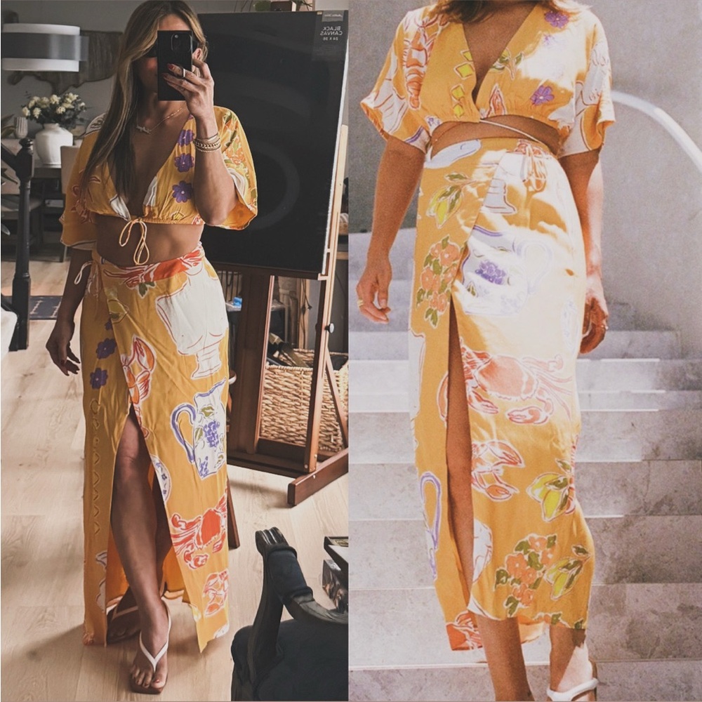 SABO LEONIE WRAP MAXI SKIRT AND MATCHING WRAP TOP S
